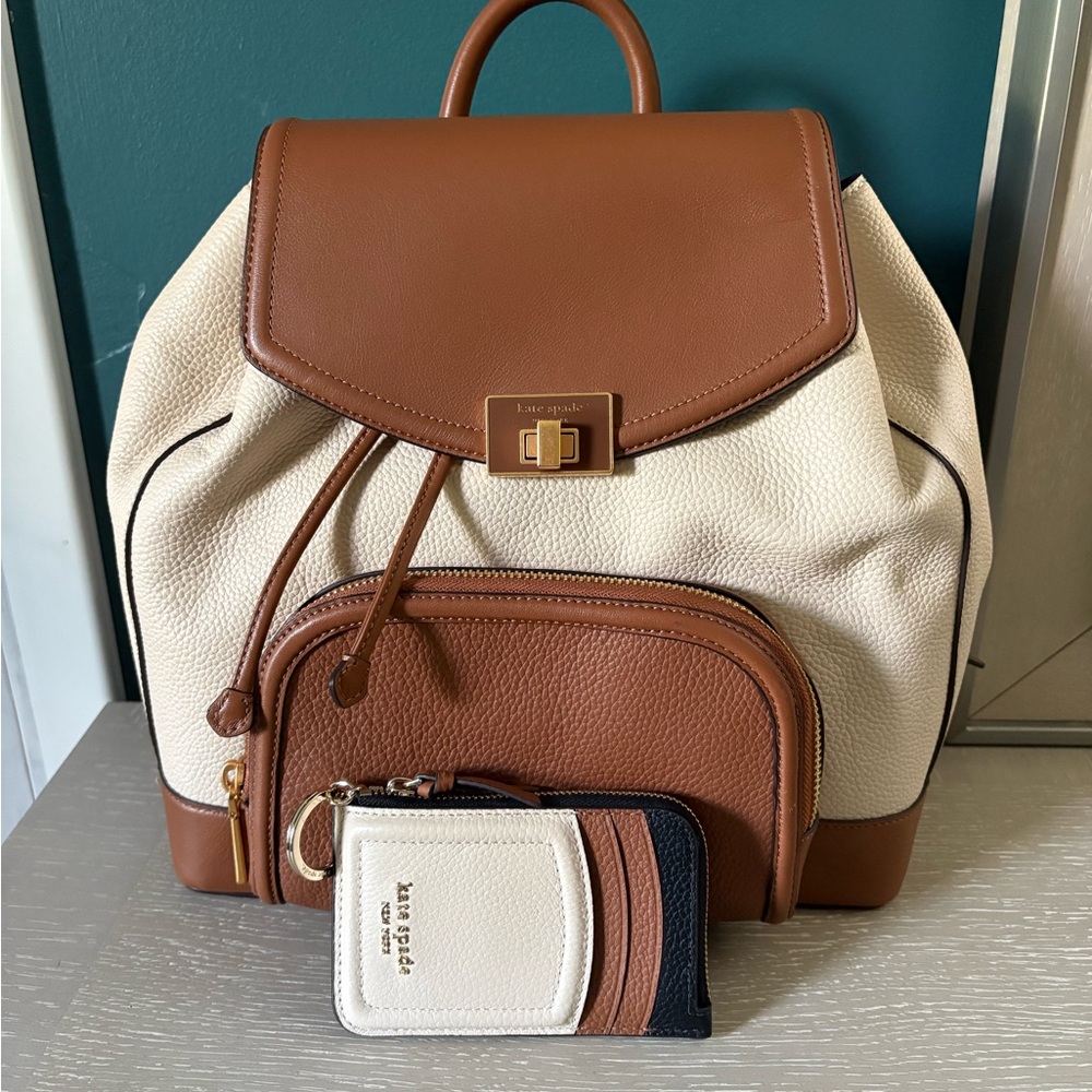 Kate Spade Tan and Cream Backpack